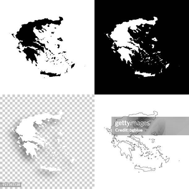 greece maps for design - blank, white and black backgrounds - greece stock illustrations