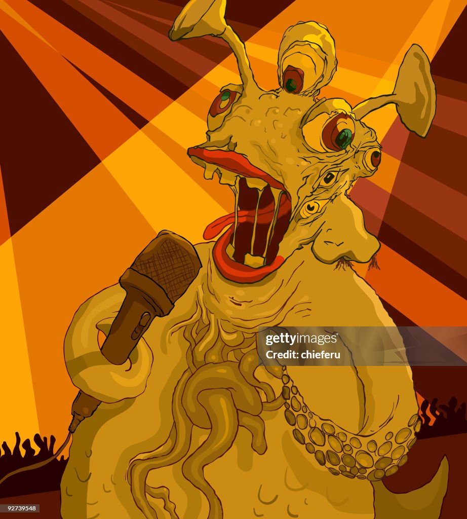 Six eyed monster singing