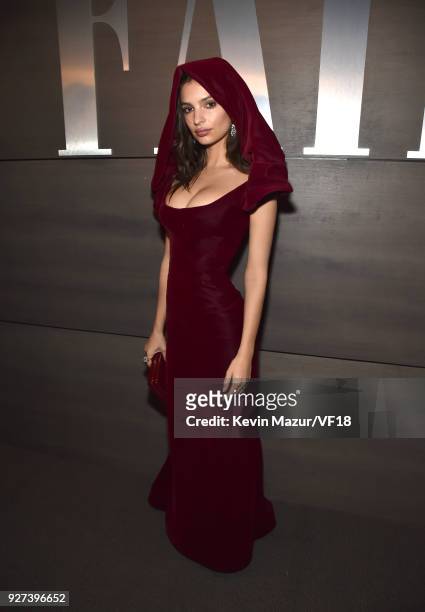Emily Ratajkowski celebrates with Belvedere Vodka at the 2018 Vanity Fair Oscar Party hosted by Radhika Jones at Wallis Annenberg Center for the...