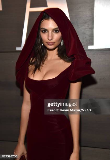 Emily Ratajkowski celebrates with Belvedere Vodka at the 2018 Vanity Fair Oscar Party hosted by Radhika Jones at Wallis Annenberg Center for the...