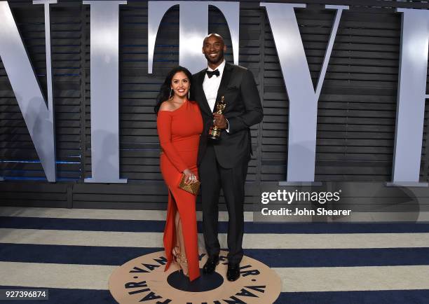 Vanessa Bryant and NBA player Kobe Bryant attend the 2018 Vanity Fair Oscar Party hosted by Radhika Jones at Wallis Annenberg Center for the...