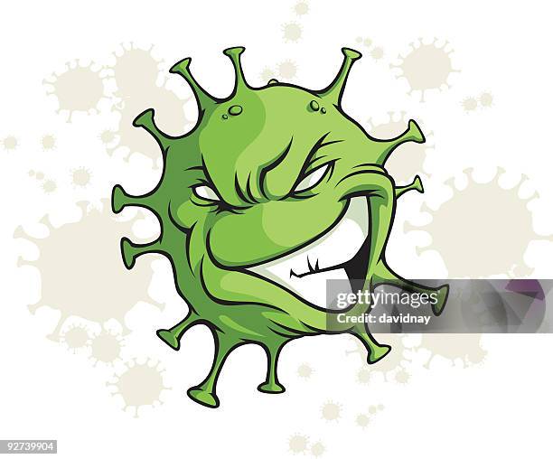 flu virus - spore stock illustrations