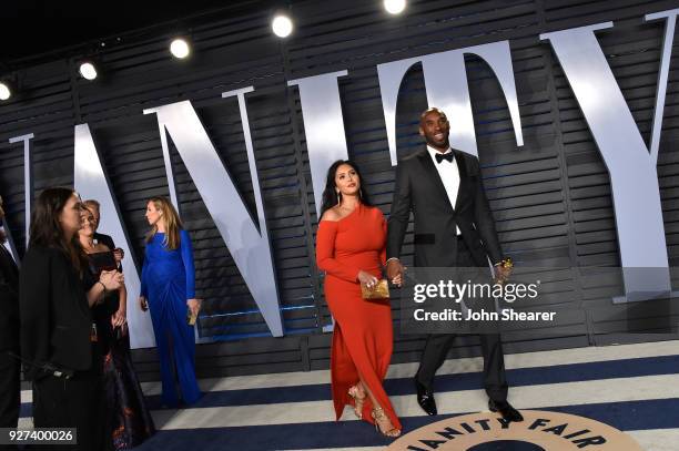 Vanessa Bryant and NBA player Kobe Bryant attend the 2018 Vanity Fair Oscar Party hosted by Radhika Jones at Wallis Annenberg Center for the...