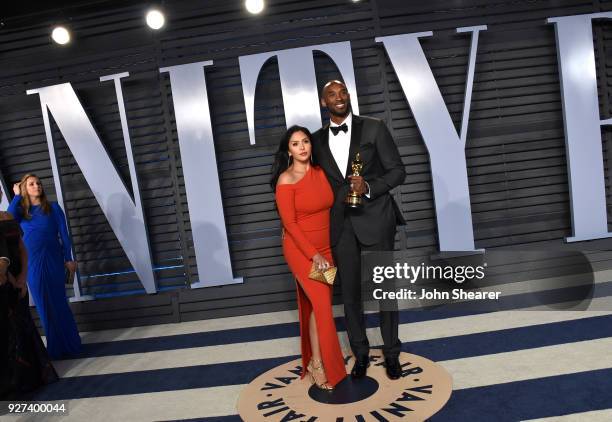 Vanessa Bryant and NBA player Kobe Bryant attend the 2018 Vanity Fair Oscar Party hosted by Radhika Jones at Wallis Annenberg Center for the...