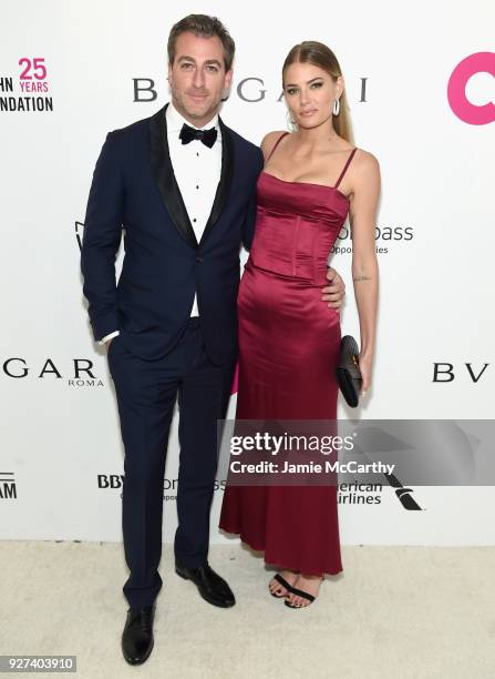 Mark Birnbaum and Tori Praver attend the 26th annual Elton John AIDS Foundation Academy Awards Viewing Party sponsored by Bulgari, celebrating EJAF...