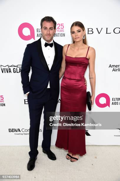 Mark Birnbaum and Tori Praver attend the 26th annual Elton John AIDS Foundation Academy Awards Viewing Party sponsored by Bulgari, celebrating EJAF...