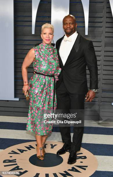 Rebecca King-Crews and Terry Crews attend the 2018 Vanity Fair Oscar Party hosted by Radhika Jones at Wallis Annenberg Center for the Performing Arts...