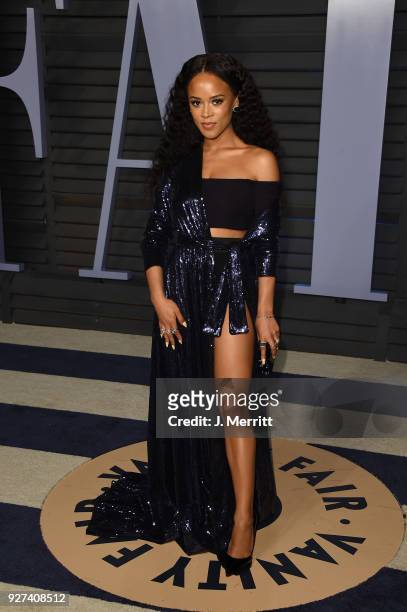 Serayah attends the 2018 Vanity Fair Oscar Party hosted by Radhika Jones at the Wallis Annenberg Center for the Performing Arts on March 4, 2018 in...