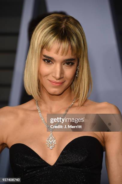 Sofia Boutella attends the 2018 Vanity Fair Oscar Party hosted by Radhika Jones at the Wallis Annenberg Center for the Performing Arts on March 4,...