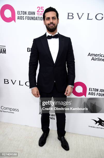 Maz Zouhairi attends the 26th annual Elton John AIDS Foundation Academy Awards Viewing Party sponsored by Bulgari, celebrating EJAF and the 90th...