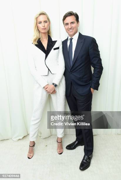 Karolina Kurkova and Archie Drury attend the 26th annual Elton John AIDS Foundation Academy Awards Viewing Party sponsored by Bulgari, celebrating...