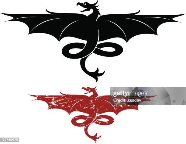 vector dragon design - fantasy battle stock illustrations
