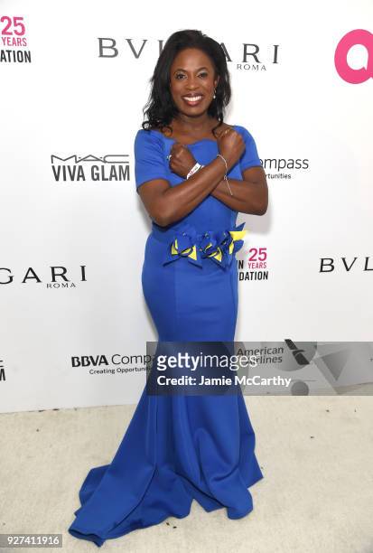 Sope Aluko attends the 26th annual Elton John AIDS Foundation Academy Awards Viewing Party sponsored by Bulgari, celebrating EJAF and the 90th...