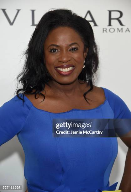 Sope Aluko attends the 26th annual Elton John AIDS Foundation Academy Awards Viewing Party sponsored by Bulgari, celebrating EJAF and the 90th...