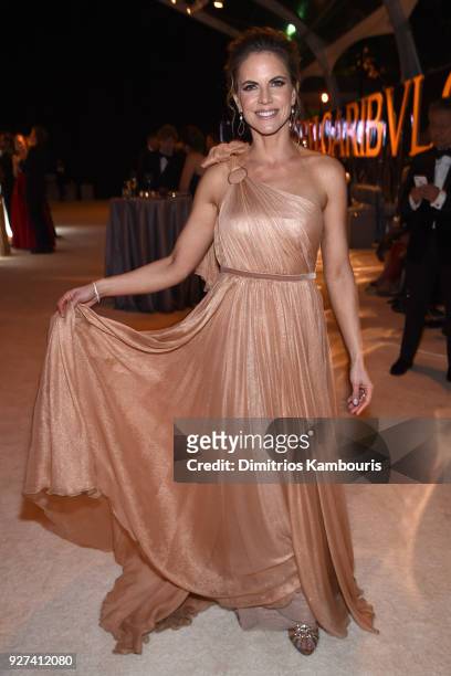 Natalie Morales attends the 26th annual Elton John AIDS Foundation Academy Awards Viewing Party sponsored by Bulgari, celebrating EJAF and the 90th...