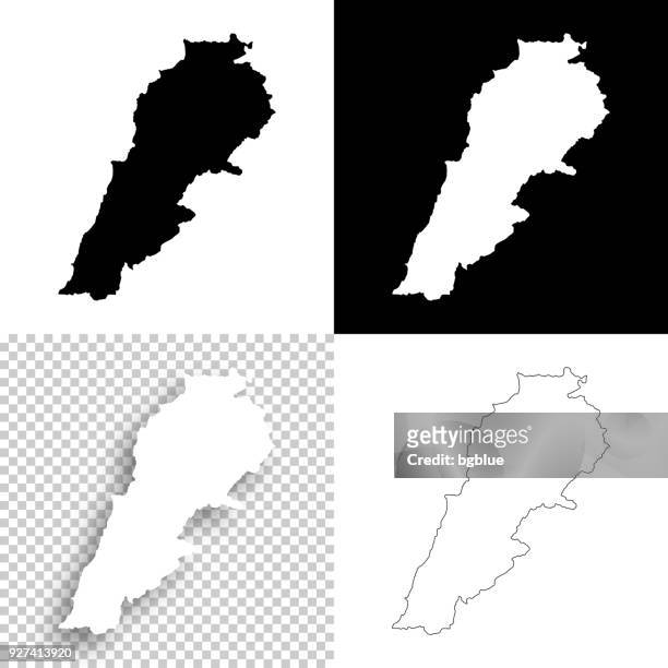 lebanon maps for design - blank, white and black backgrounds - lebanon country stock illustrations
