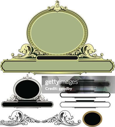 Scroll and oval panel design (Vector) Scroll and oval panel design (Vector)