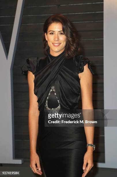 Garbiñe Muguruza attends the 2018 Vanity Fair Oscar Party hosted by Radhika Jones at Wallis Annenberg Center for the Performing Arts on March 4, 2018...