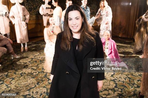 Mary Katrantzou attends the Alena Akhmadullina Presentation as part of the Paris Fashion Week Womenswear Fall/Winter 2018/2019 on March 4, 2018 in...