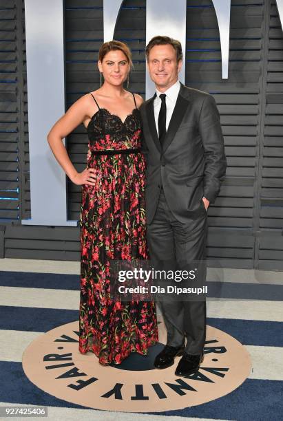 Anna Musky-Goldwyn and Tony Goldwyn attend the 2018 Vanity Fair Oscar Party hosted by Radhika Jones at Wallis Annenberg Center for the Performing...