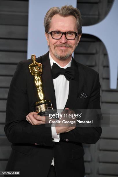 Actor Gary Oldman attends the 2018 Vanity Fair Oscar Party hosted by Radhika Jones at Wallis Annenberg Center for the Performing Arts on March 4,...