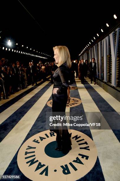 Faye Dunaway attends the 2018 Vanity Fair Oscar Party hosted by Radhika Jones at Wallis Annenberg Center for the Performing Arts on March 4, 2018 in...