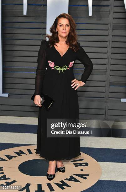 Annabella Sciorra attends the 2018 Vanity Fair Oscar Party hosted by Radhika Jones at Wallis Annenberg Center for the Performing Arts on March 4,...