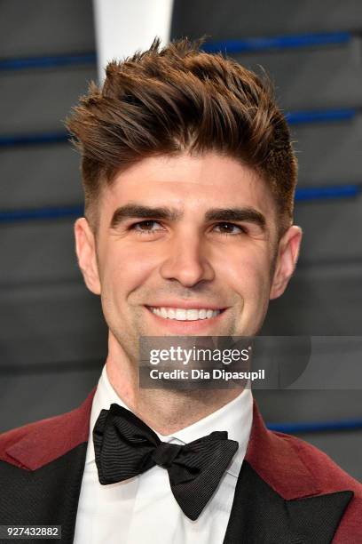 Justin Mikita attends the 2018 Vanity Fair Oscar Party hosted by Radhika Jones at Wallis Annenberg Center for the Performing Arts on March 4, 2018 in...