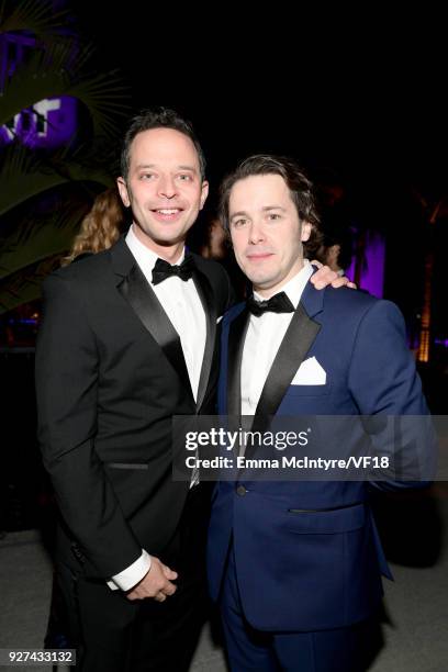 Nick Kroll and Edgar Wright attend the 2018 Vanity Fair Oscar Party hosted by Radhika Jones at Wallis Annenberg Center for the Performing Arts on...