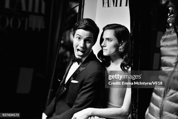 Ricky Van Veen and Allison Williams attend the 2018 Vanity Fair Oscar Party hosted by Radhika Jones at Wallis Annenberg Center for the Performing...