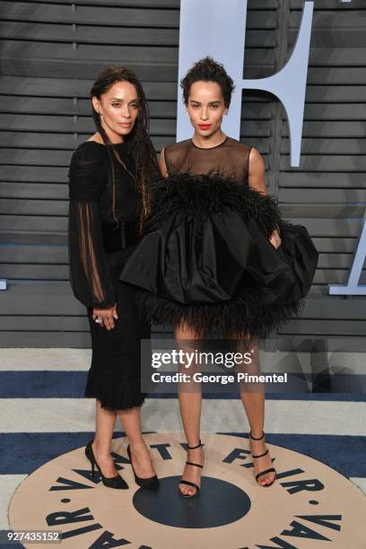 Actress Lisa Bonet and Zoe Kravitz attend the 2018 Vanity Fair Oscar Party hosted by Radhika Jones at Wallis Annenberg Center for the Performing Arts...