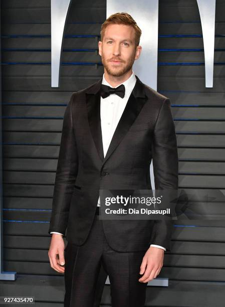 Calvin Harris attends the 2018 Vanity Fair Oscar Party hosted by Radhika Jones at Wallis Annenberg Center for the Performing Arts on March 4, 2018 in...