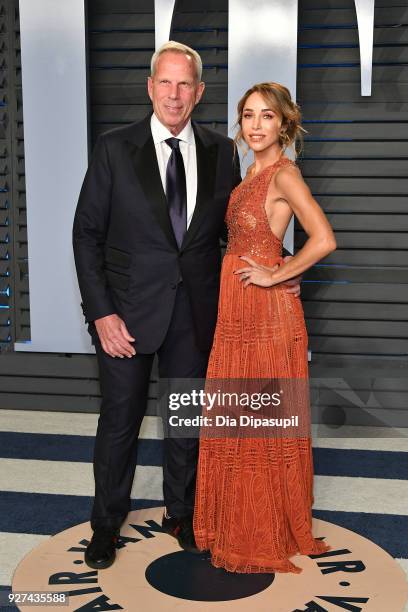 Steve Tisch and Katia Francesconi attend the 2018 Vanity Fair Oscar Party hosted by Radhika Jones at Wallis Annenberg Center for the Performing Arts...