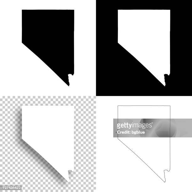 nevada maps for design - blank, white and black backgrounds - nevada stock illustrations