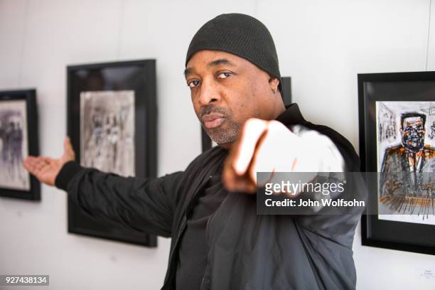 Chuck D attends The Launch of Chuck D's first solo art exhibition at Gallery 30 South on March 4, 2018 in Pasadena, California.
