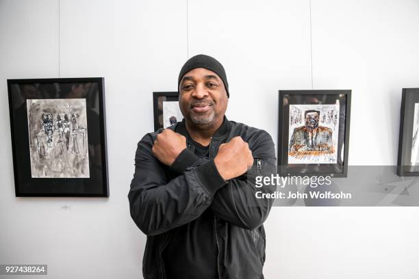Chuck D appears at The Launch of Chuck D's first solo art exhibition at Gallery 30 South on March 4, 2018 in Pasadena, California.