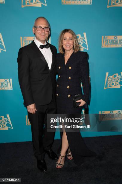 Gary Jones and Stacey Snider attend Fox Searchlight And 20th Century Fox Host Oscars Post-Party on March 4, 2018 in Los Angeles, California.