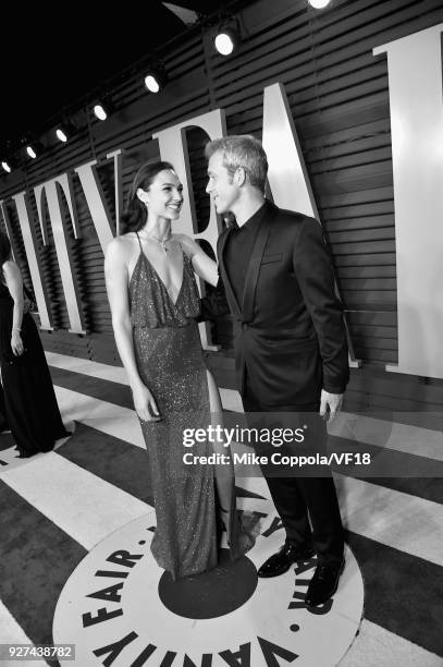 Gal Gadot and Yaron Varsano attend the 2018 Vanity Fair Oscar Party hosted by Radhika Jones at Wallis Annenberg Center for the Performing Arts on...