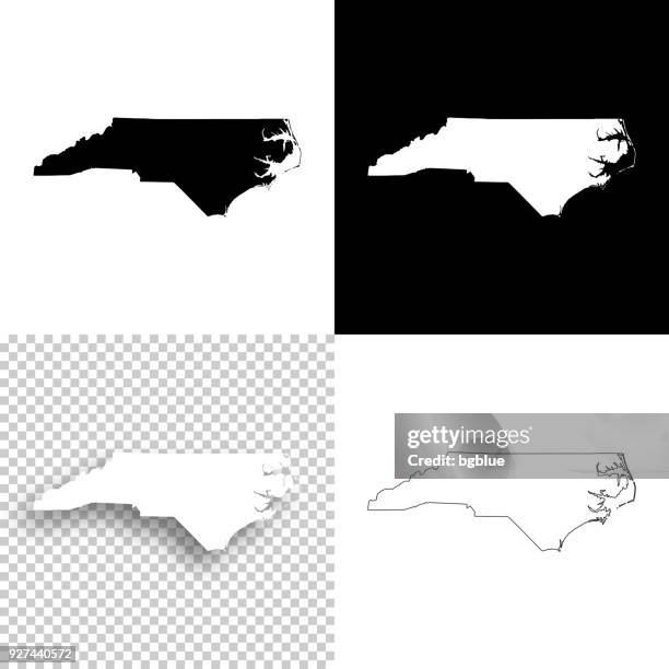 north carolina maps for design - blank, white and black backgrounds - north carolina us state stock illustrations