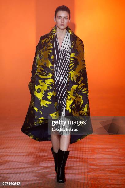 Model walks the runway during the Poiret show as part of the Paris Fashion Week Womenswear Fall/Winter 2018/2019 on March 3, 2018 in Paris, France.