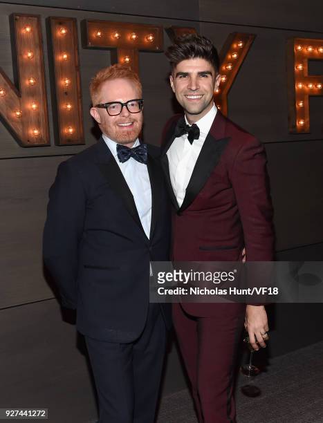 Jesse Tyler Ferguson and Justin Mikita attend the 2018 Vanity Fair Oscar Party hosted by Radhika Jones at Wallis Annenberg Center for the Performing...