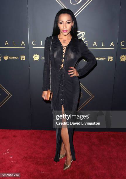 Musical artist Amina Buddafly attends the City Gala 2018 at Universal Studios Hollywood on March 4, 2018 in Universal City, California.