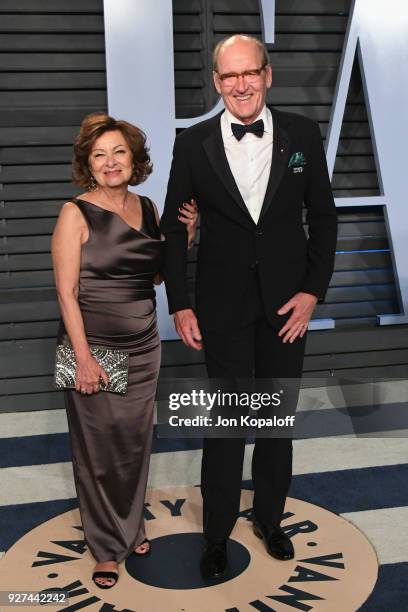 Sharon R. Friedrick and Richard Jenkins attend the 2018 Vanity Fair Oscar Party hosted by Radhika Jones at Wallis Annenberg Center for the Performing...
