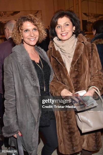 Heike Kloss and Marijam Agischewa attend the 'Die Niere' premiere on March 4, 2018 in Berlin, Germany.