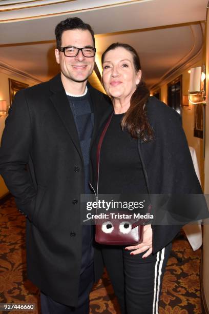 Tobias Licht and Katy Karrenbauer attend the 'Die Niere' premiere on March 4, 2018 in Berlin, Germany.