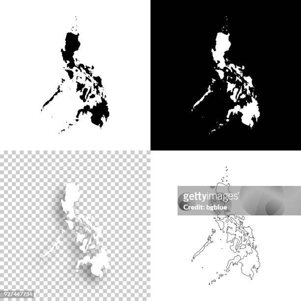 philippines maps for design - blank, white and black backgrounds - philippines stock illustrations