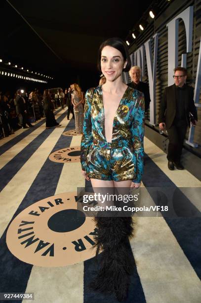 St. Vincent attends the 2018 Vanity Fair Oscar Party hosted by Radhika Jones at Wallis Annenberg Center for the Performing Arts on March 4, 2018 in...