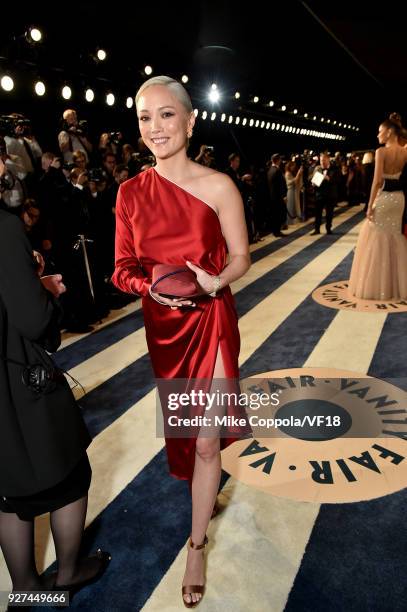 Pom Klementieff attends the 2018 Vanity Fair Oscar Party hosted by Radhika Jones at Wallis Annenberg Center for the Performing Arts on March 4, 2018...