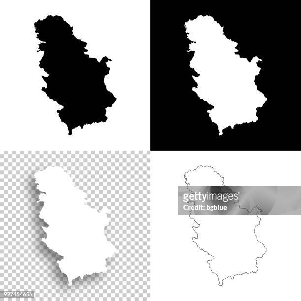 serbia maps for design - blank, white and black backgrounds - serbia map stock illustrations