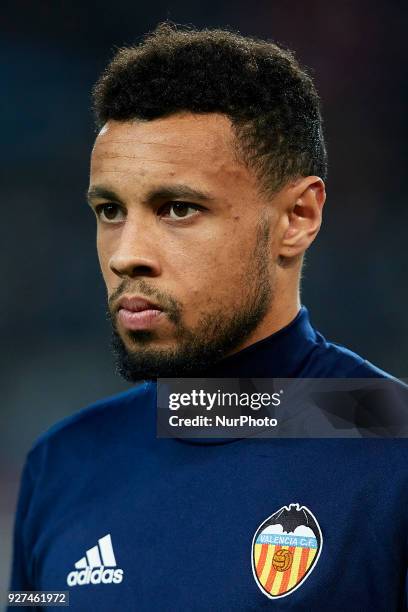 Coquelin of Valencia CF looks on prior to the La Liga match between Valencia CF and Real Betis Balompie at Mestalla on March 4, 2018 in Valencia,...